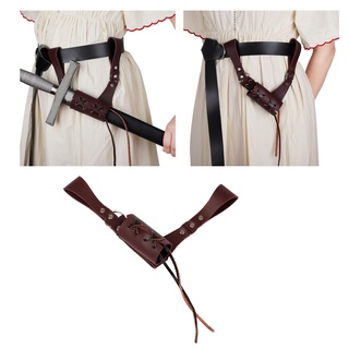 [shiwaki1] espada del renacimiento medieval cinturón de rana cinturón de cuero espada de rana disfraz accesorio espada de rana titular de la espada del caballero espada