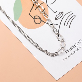 S925 plata versión coreana Simple doble capa cadena collar mujer moda cuello fresco cadena D7094 (3)