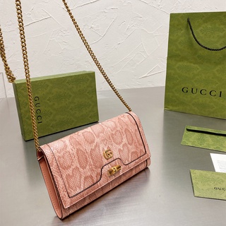 Gucci Bamboo Chain Bag Messenger Bag Fashion All-match Shoulder Bag(With box)