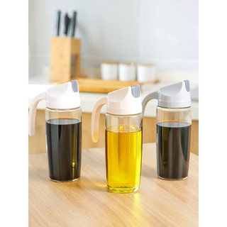 Olla de aceite de vidrio botella de aceite a prueba de fugas para el hogar suministros de cocina apertura y cierre automáticos botella de condimento con tapa botella de vinagre de aceite olla de aceite