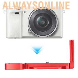 Alwaysonline - mango de placa de liberación rápida en forma de L para cámara Sony A6000 ILCE-6000 sin espejo, color rojo mate (7)