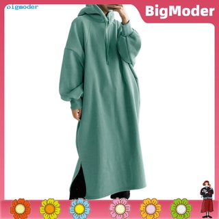Color sólido sudadera con capucha cómoda larga mujer sudadera con capucha fácil partido para el desgaste diario
