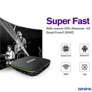 R69 Smart TV Box 2GB + 16GB 4K Alta Definición Quad-Core 2.4G Wifi Set Top 1080P Soporte 3D Película Media Player Banana