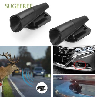 sugeeree 2pcs negro silbatos de advertencia animal ciervo ultrasónico alarma de sonido nuevo auto seguridad fauna bosque conducción coche dispositivo de alerta