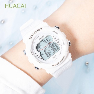 HUACAI Transparente Reloj electronico Creativo Pulsera Reloj deportivo para niños Coreano Cinta adhesiva de silicio Estudiante Multifuncional Tonos de|Impermeable Reloj LED/Multicolor