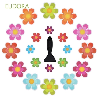 EUDORA Premium antideslizante pegatina impermeable de seguridad de las pisadas de ducha apliques 10/20Pcs Skid pie almohadilla flores brillantes bañera accesorio de baño adhesivo pegatina de baño