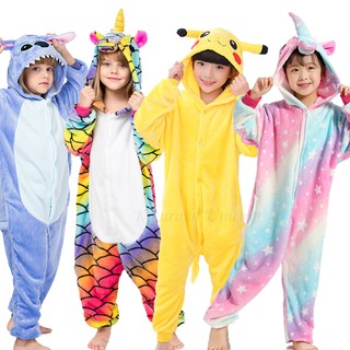 Pijama de una pieza de unicornio cálido para niños unisex/Cosplay (1)