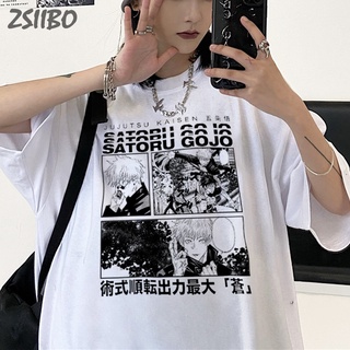 Harajuku Tops Jujutsu Kaisen Gojo Satoru Hombres Camiseta Unisex Anime Japonés Impreso Yuji Itadori Masculina Streetwear