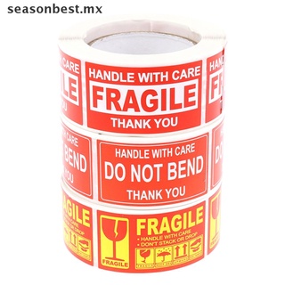 mejores 250 pzs/rollo de pegatinas frágiles con cuidado etiquetas de advertencia de agradecimiento.