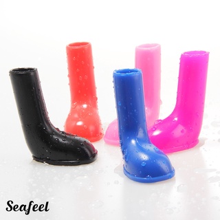 Seafeel 4 Pzs Zapatos De Lluvia Para Perros/Cachorros Impermeables Antideslizantes Elásticos Para Mascotas (2)