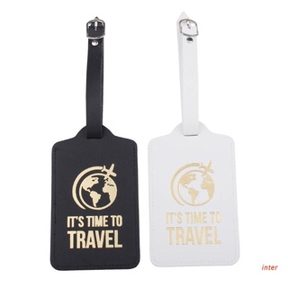 inter IT'S TIME TO Travel PU Cuero Equipaje Etiquetas Protección Privacidad Bolsa De Viaje Maleta Etiqueta