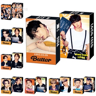30 unids/set Kpop BTS Photocards Butter Album Lomo tarjeta pequeña tarjeta postal Fans