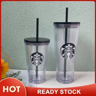 [limitado]explosión Ins estilo esmerilado transparente Starbucks vaso radiante Starbucks taza fría serie reutilizable radiant Starbucks taza