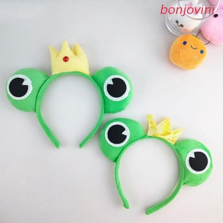 bonjo Adult Kids 3 Pieces Cartoon Animal Costume Accessories Set Big Frog Eyes Plush Headband Bowtie Long Tail Cosplay Party Favors Fancy Dress