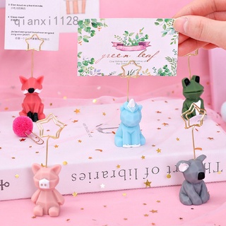 Qianxi1128 animales de dibujos animados tarjeta Clip titular nota titular de escritorio mensaje carpeta foto Clip adornos de escritorio postal abrazaderas