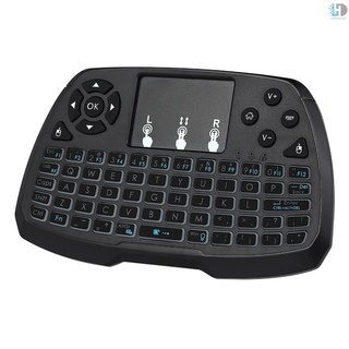 Versión rusa retroiluminada GHz teclado inalámbrico Touchpad ratón de mano mando a distancia 4 colores retroiluminación para Android TV BOX Smart TV PC Notebook