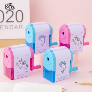 Automatic Pencil Sharpener Student Girl Cartoon Hand-cranked Colorful Stationary Simple School Season Gift
