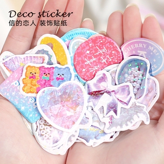 Suuuny 45 Pcs Shiny Bear Sticker Pack Stickers Diary Decoration Supplies