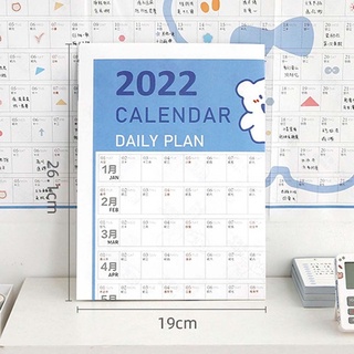 TRIMBLE Lindo Calendario 2022 Kawaii Notas del planificador diario Cartel de calendario Creativo Niños Suministros escolares Calendario Notas de la agenda Papelería Planificador de 365 días (2)