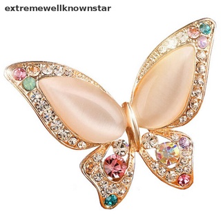 [knownstar] 1*Opal Rhinestone Brooch for Wedding Butterfly Brooch for Womens Best Gift New Stock