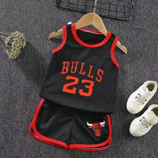 Algifaruu - camiseta de baloncesto infantil 2-7 años/camisa de baloncesto infantil - Bulls Blackpolos, 120