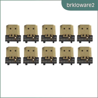 [brklowaremx] Paquete de 10 terminales HDMI macho de 19 pines tipo A para soldar