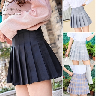 Las Niñas De Mujeres De La Cremallera Plisada Faldas Coreanas De Cintura Alta A Cuadros Mini Falda Para La Escuela 2021