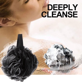 baño ducha bola de malla negro grande baño exfoliante esponja exfoliante cuerpo hojaldre cepillo flor i0m7