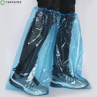 yangming 5 pares de cubiertas de zapatos de lluvia de plástico gruesos duraderos antideslizantes desechables de buena calidad protector de alta parte superior impermeable