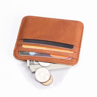 suave moda titular de la tarjeta minimalista monedero de los hombres cartera cuadrada bolsillo de la moneda de negocios de cuero clip bolsa de dinero/multicolor (9)