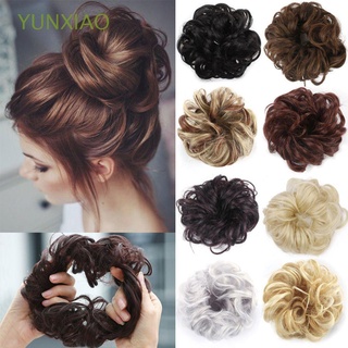 yunxiao bobinado peluca accesorios círculo de pelo headwear mujeres sedoso elegante titular de goma rizada elástica bun