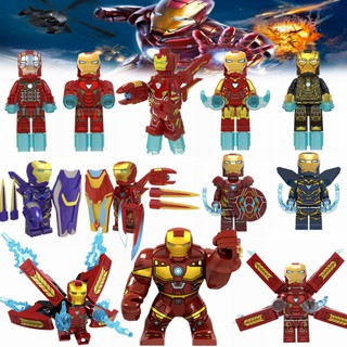 Iron Man Lego minifiguras Marvel vengadores serie pimienta Ironman MK50 MK85 Super Heroes bloques de construcción juguetes