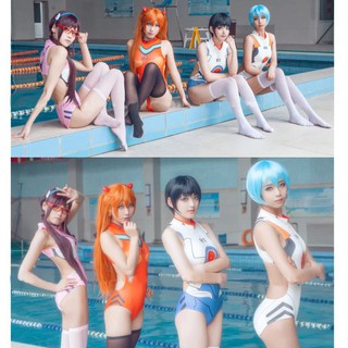evangelion eva cosplay traje de baño traje de anime sin respaldo asuka ayanami mari traje de baño trajes de baño bikini playa