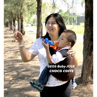 Geos Premium BABY JOSE Color CHOCO COFFE/chal de bebé/camiseta Sling/eslinga delantera