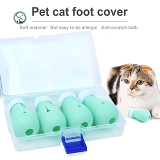 Venta caliente| 4Pcs Anti-arañazos gato zapatos gatito aseo botas garras cubierta de la pata Protector
