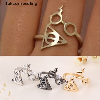 Takashiseedling/ Harry Potter Lightning Scar gafas Deathly Hallows anillo abierto ajustable tamaño Popular productos populares