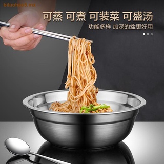 304 stainless steel soup basin bubble rainbow noodle bowl tableware suit large soup bowl rice basin rainbow noodle bowl with big bowl a single