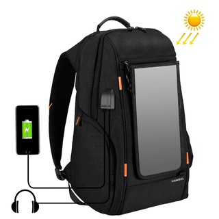 Bolsa de senderismo para portátil al aire libre, mochila de energía Solar con puerto de carga USB