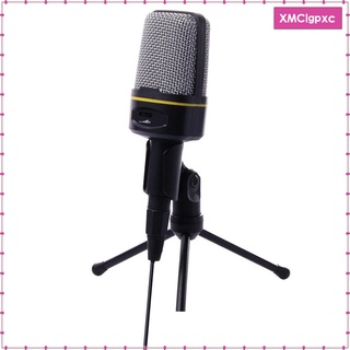 [listo stock] micrófono de pc de condensador con soporte de trípode, cable de 3,5 mm para juegos, streaming, podcasting, youtube, voice over, skype,
