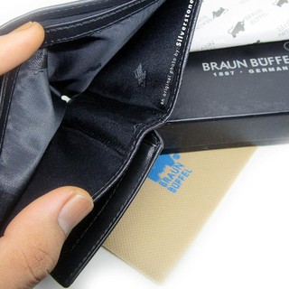 ✥ Cartera de hombre importación BB4 Braun Buffel cartera elegante negro para niños modelos verticales ➱