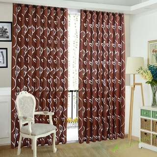 (municashop) moda 2m cortina semi opaca simple patrón de hoja de vid partición ventana decoración