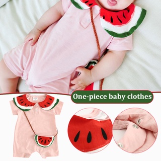 [tiempo limitado]ropa de 1 pieza de sandía estilo verano para niñas mameluco de salida para bebés svua