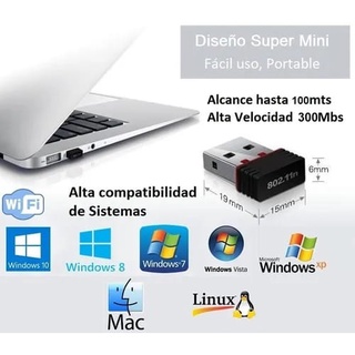 Mini Antena Wifi Usb 300mbps 100m 802.11 N Windows Mac Linux (8)