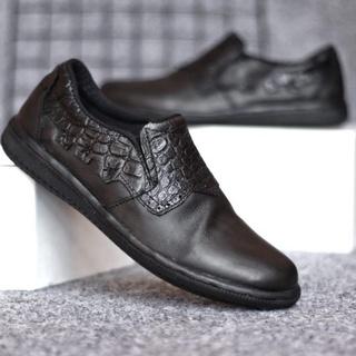 Venta de flas - Zapatos formales de cuero de los hombres - zapatos casuales deslizamiento en los hombres - zapatos de trabajo de los hombres PANTOFEL cuero negro (5)