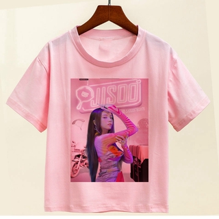 # M-Store Hip Hop Verano Niños Kpop Negro Camiseta Casual Manga Corta Lisa Jisoo Rose Jennie Moda Harajuku Ropa