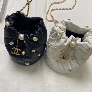 Chanel Pearl Rhombic Chain Bags Small Messenger Bag Bucket Bag Casual Shoulder Messenger Bag
