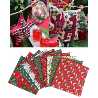 10x navidad algodón tela patchwork para bricolaje vestido de costura delantal mantel