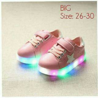 Star Pink círculo LED deporte niños zapatos tamaño 26-30