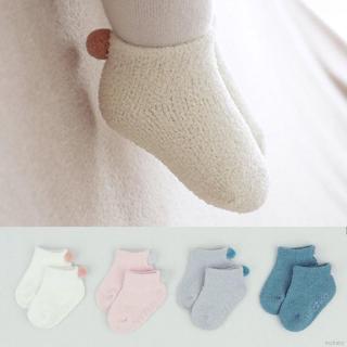Mybaby calcetines de lana de coral gruesos cálidos antideslizantes para invierno/niños/niñas
