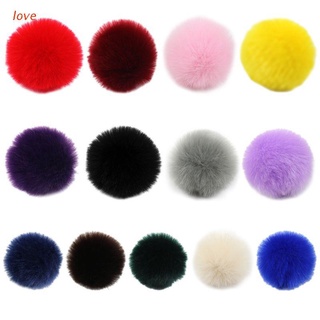 Charms love 2 unids/Set 14 colores 8 cm DIY esponjoso pompón bola con bucle elástico arco iris Color sólido para tejer sombrero zapatos bufandas bolsa bolso encantos adorno (1)